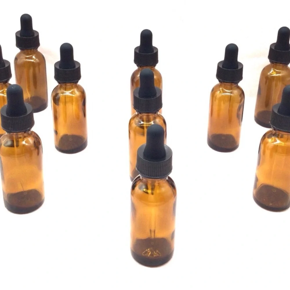 - Amber glass 1.fl.ozs bottles new 6 pk bundle.